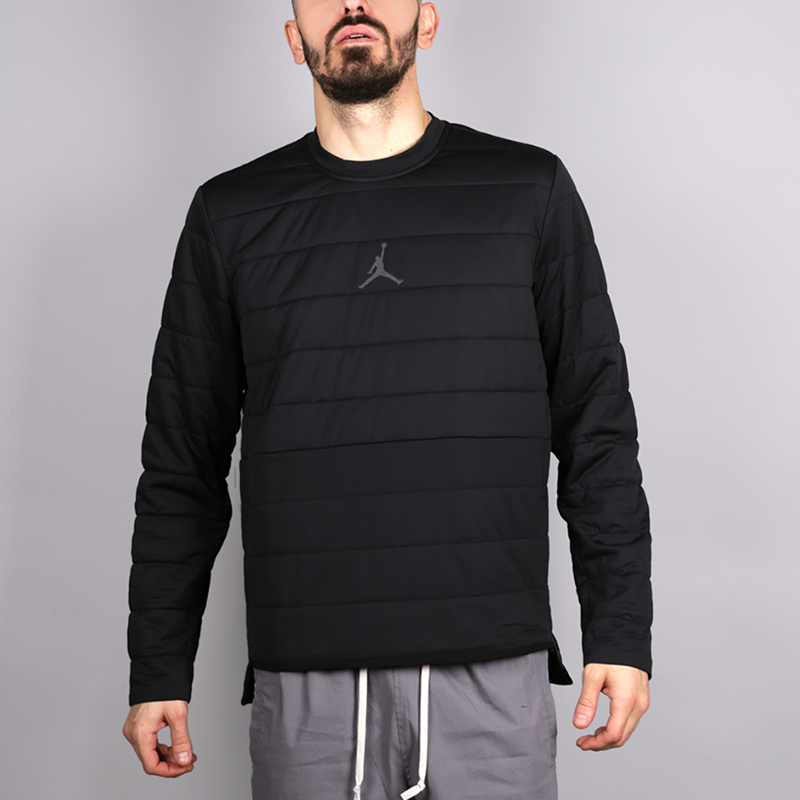 мужская черная толстовка Jordan AeroLayer 23 Tech Quilted Training Crew 889732-010 - цена, описание, фото 1