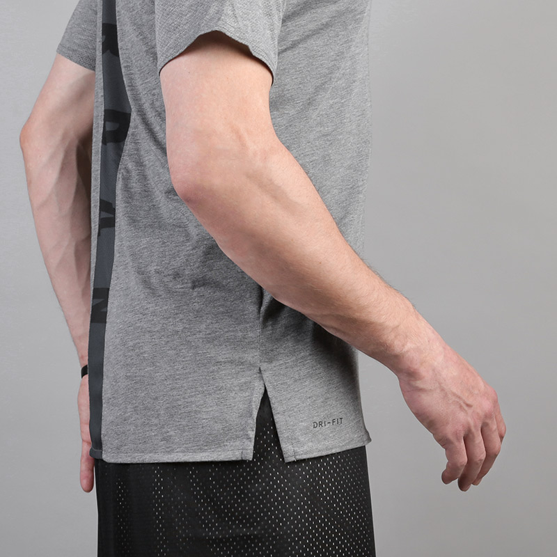 мужская серая футболка Jordan Dry Fit 23 Alpha Short 889713-091 - цена, описание, фото 3