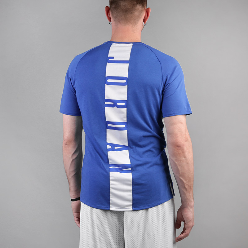мужская синяя футболка Jordan Dry Fit 23 Alpha Short 889713-480 - цена, описание, фото 3