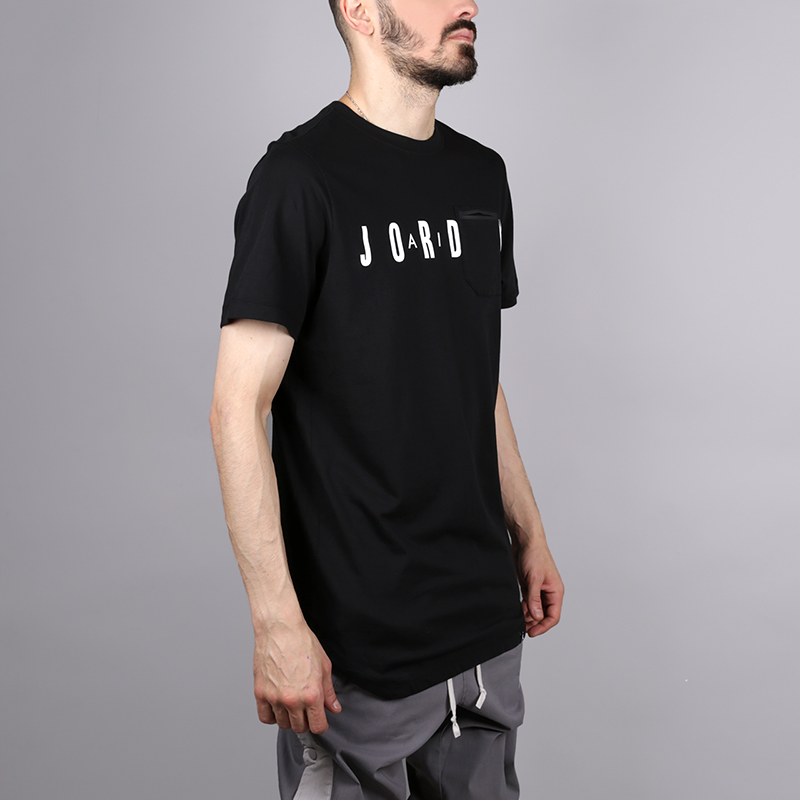 мужская черная футболка Jordan JSW Alt Hem Pocket 915937-010 - цена, описание, фото 1