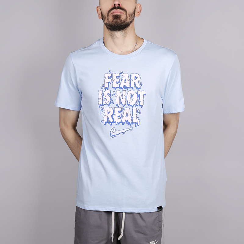 мужская голубая футболка Nike Fear Is Not Real AJ9248-494 - цена, описание, фото 1