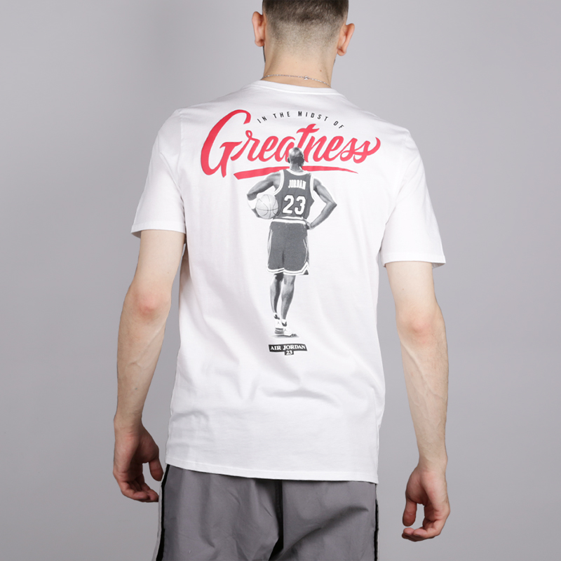 мужская белая футболка Jordan In The Midst Of Greatness 916040-100 - цена, описание, фото 3