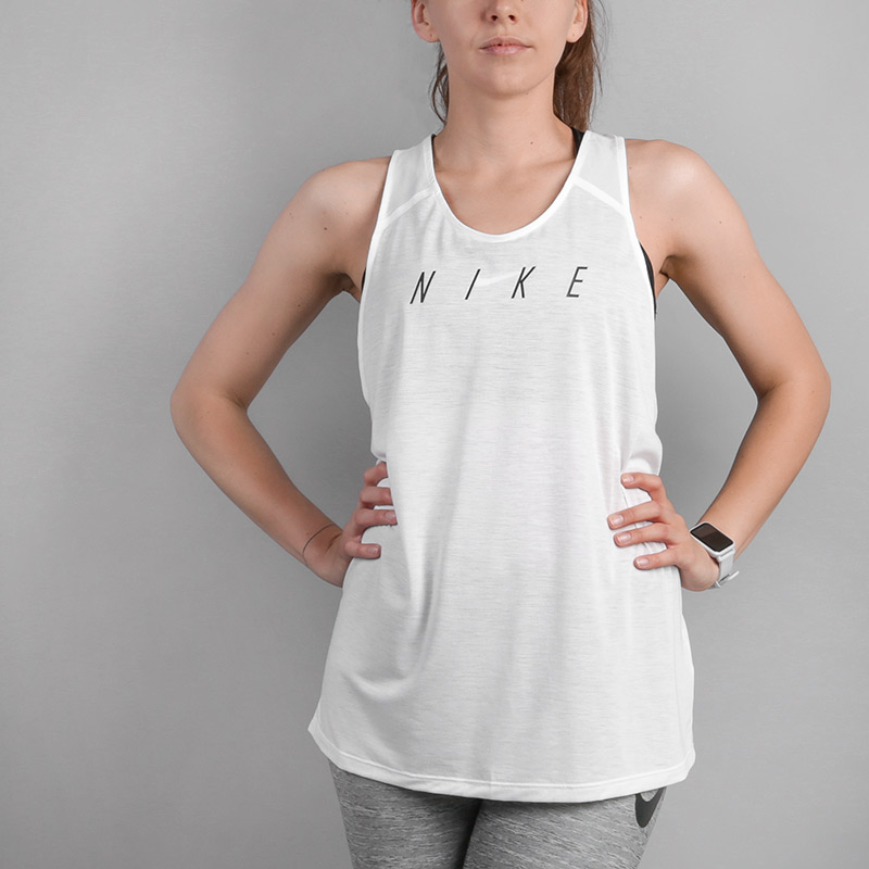 женская белая майка Nike Dry 889049-100 - цена, описание, фото 2