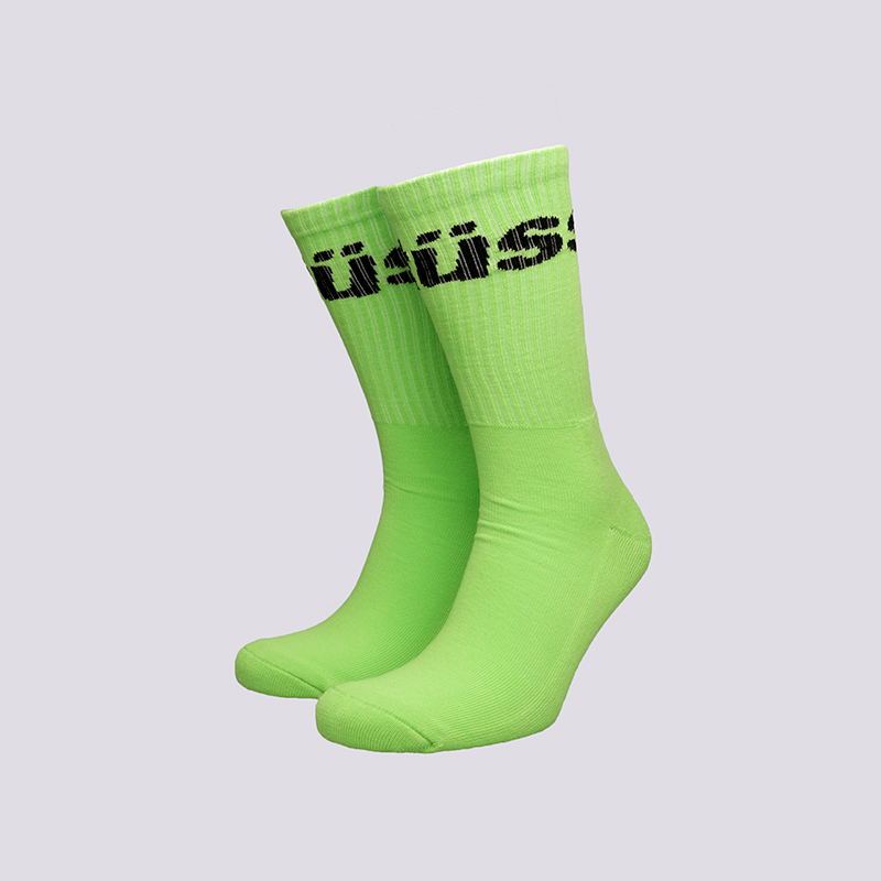 мужские зеленые носки Stussy Jacquard Logo Socks 138603-bright green - цена, описание, фото 1