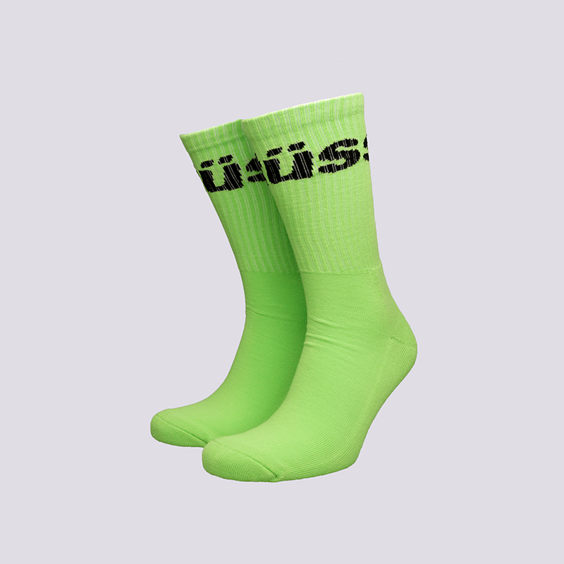 Мужские носки Stussy Jacquard Logo Socks (138603-bright green)  - цена, описание, фото 1