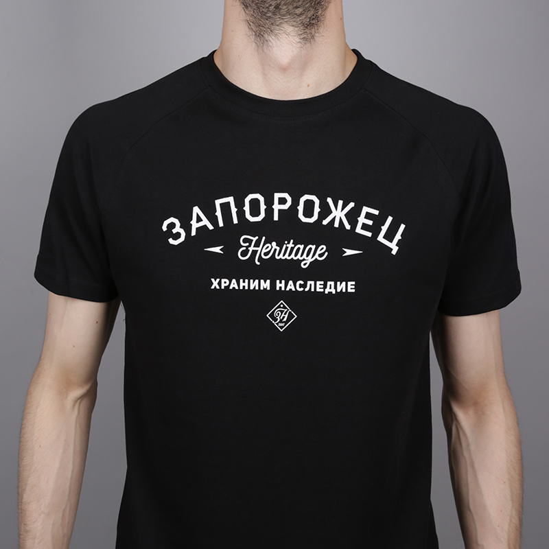 мужская черная футболка Запорожец heritage Лого Zaporojec 2-deep blk - цена, описание, фото 2