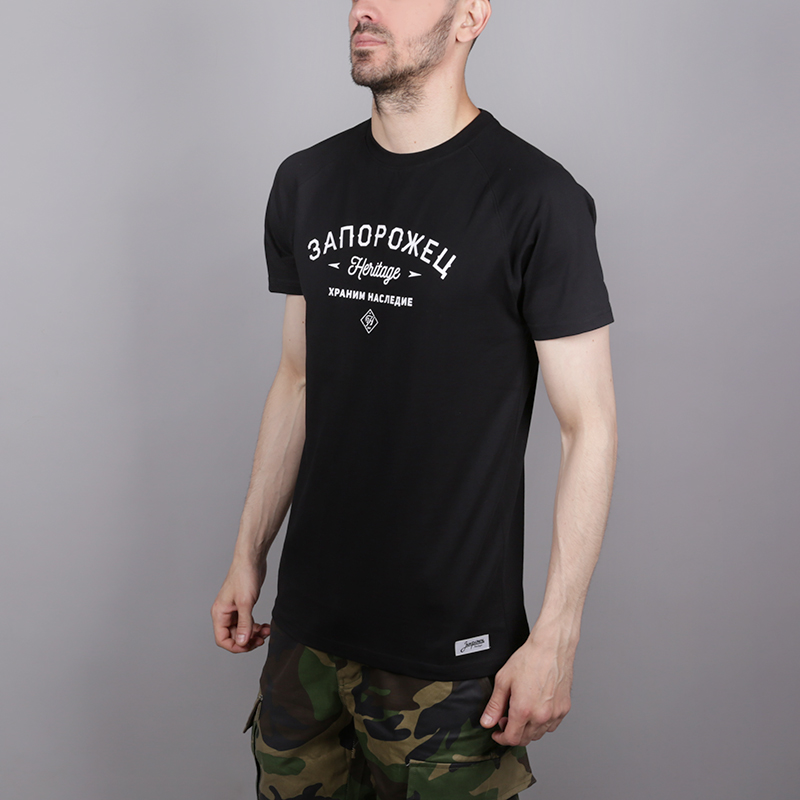 мужская черная футболка Запорожец heritage Лого Zaporojec 2-deep blk - цена, описание, фото 3