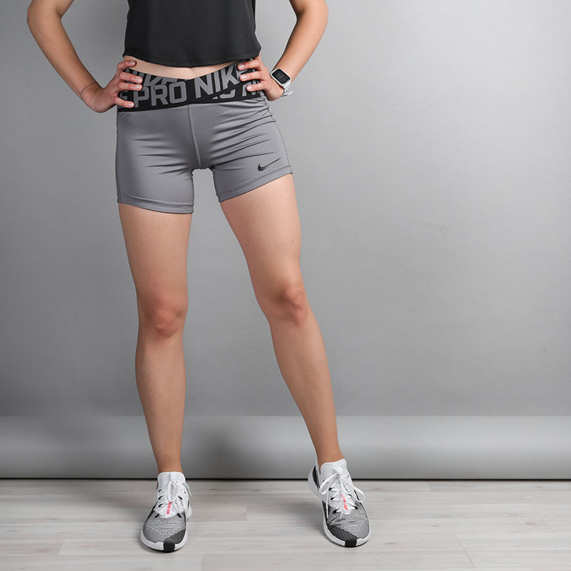 женские серые шорты Nike PRO AH8768-036 - цена, описание, фото 1
