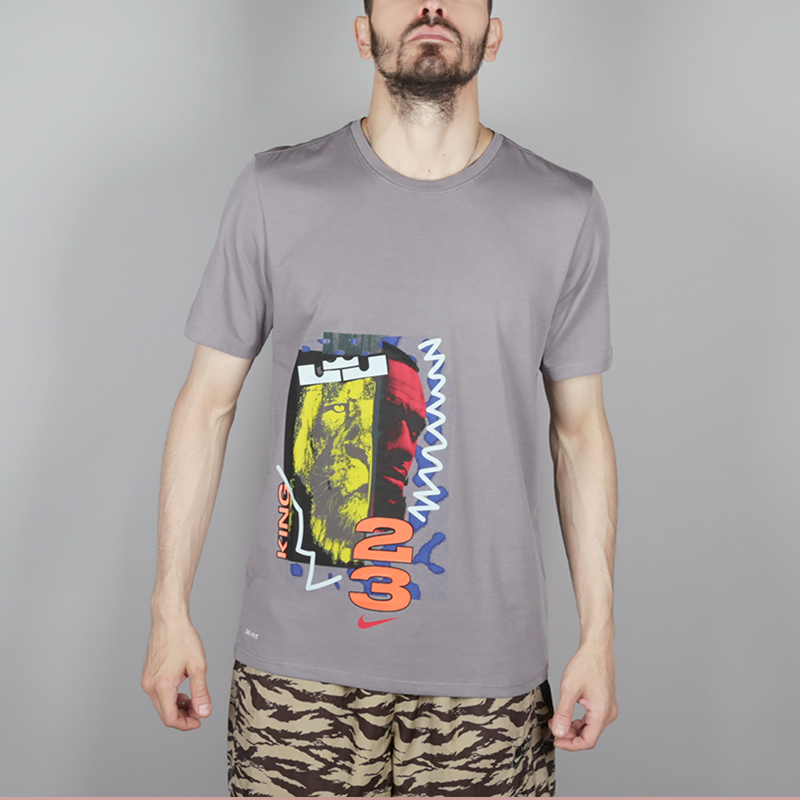 мужская серая футболка Nike Lebron Lion 923703-036 - цена, описание, фото 1