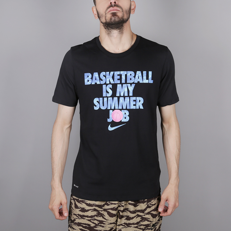 мужская черная футболка Nike Summer Job 923723-010 - цена, описание, фото 1