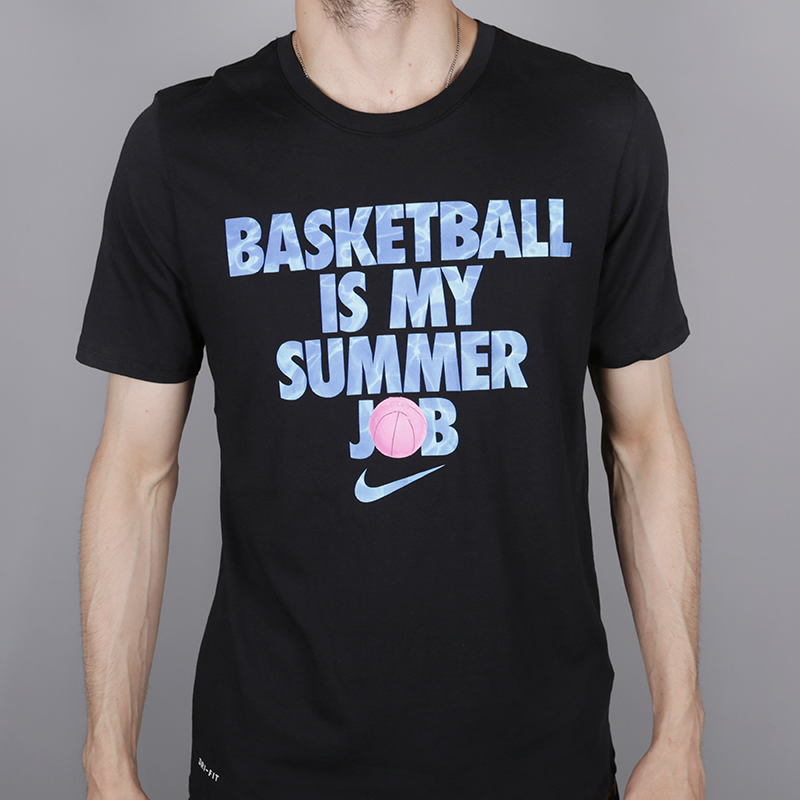 мужская черная футболка Nike Summer Job 923723-010 - цена, описание, фото 2