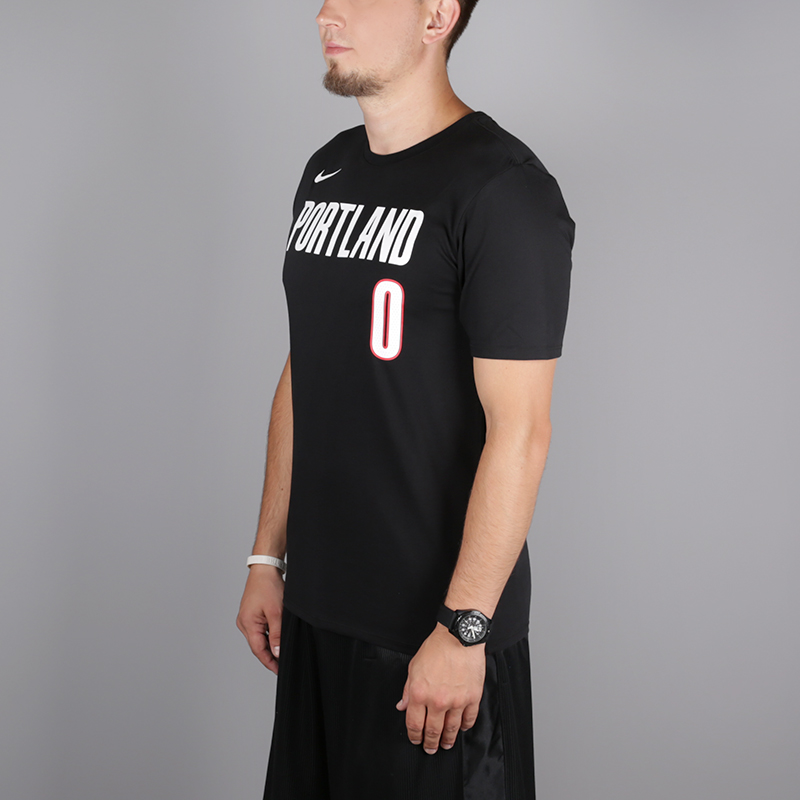 мужская черная футболка Nike Lillard Portland Tee 870804-010 - цена, описание, фото 3