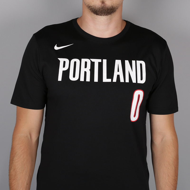 мужская черная футболка Nike Lillard Portland Tee 870804-010 - цена, описание, фото 2
