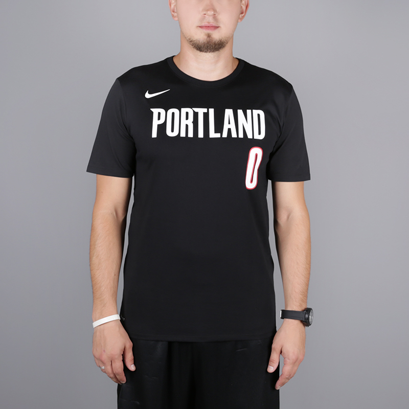 мужская черная футболка Nike Lillard Portland Tee 870804-010 - цена, описание, фото 1
