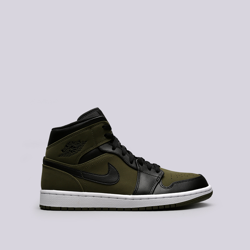 мужские зеленые кроссовки Jordan 1 Mid 554724-301 - цена, описание, фото 1