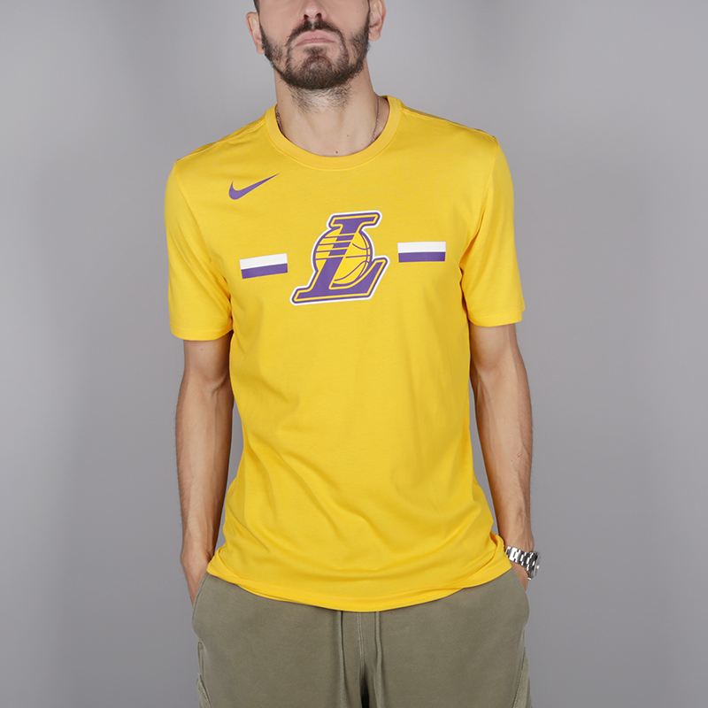 мужская желтая футболка Nike Los Angeles Lakers 933531-728 - цена, описание, фото 1