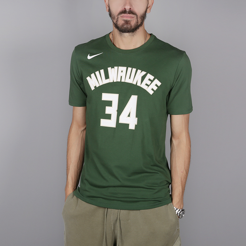 мужская зеленая футболка Nike Milwaukee Bucks Giannis Antetokounmpo 870788-323 - цена, описание, фото 1