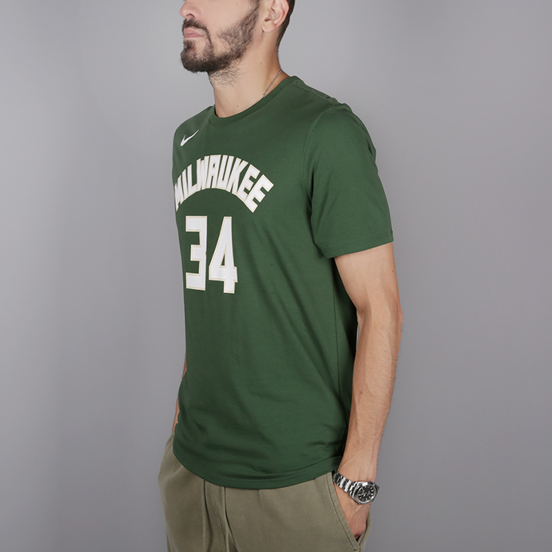 мужская зеленая футболка Nike Milwaukee Bucks Giannis Antetokounmpo 870788-323 - цена, описание, фото 3