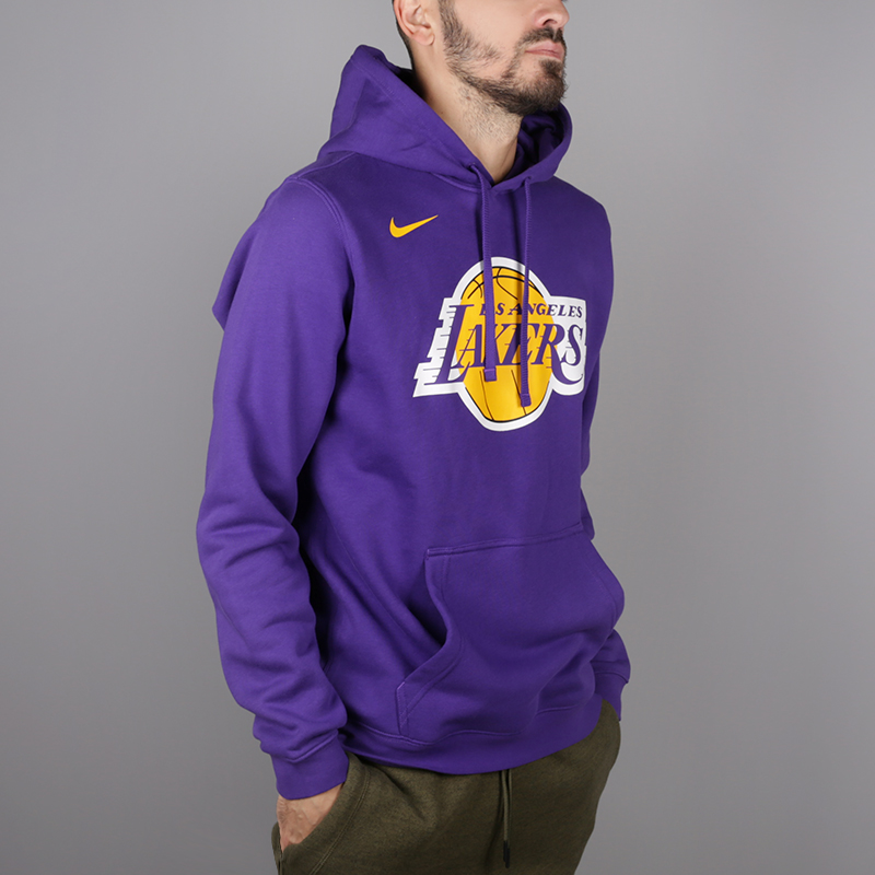 мужская фиолетовая толстовка Nike Lakers Logo Hoodie AA3671-504 - цена, описание, фото 3