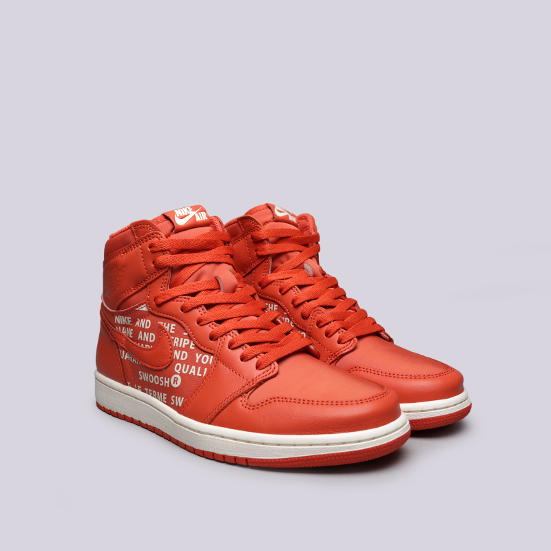 мужские оранжевые кроссовки Jordan 1 Retro High OG 555088-800 - цена, описание, фото 2