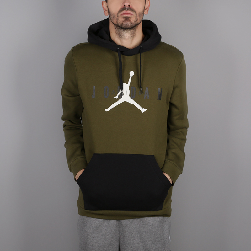 мужская зеленая толстовка Jordan Jumpman Air Fleece AA1451-395 - цена, описание, фото 1