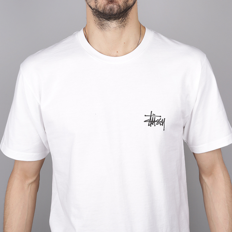 мужская белая футболка Stussy Basic Stussy Tee 1904257-white - цена, описание, фото 2