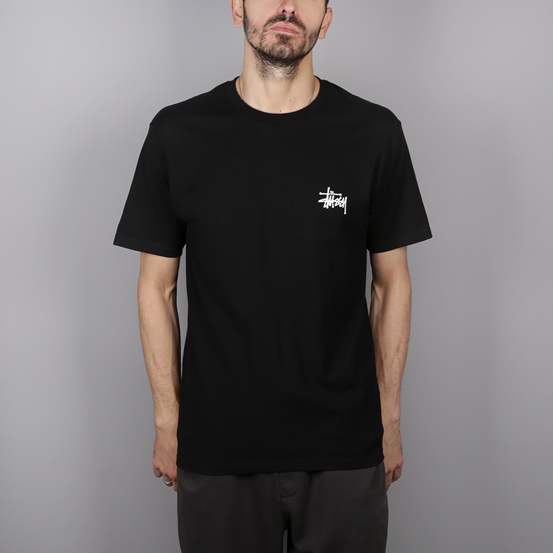 мужская черная футболка Stussy Basic Stussy Tee 1904257-black - цена, описание, фото 1