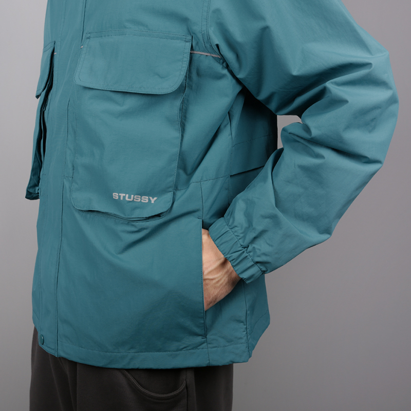 мужская синяя куртка Stussy Big Pocket Shell 115413-teal - цена, описание, фото 3
