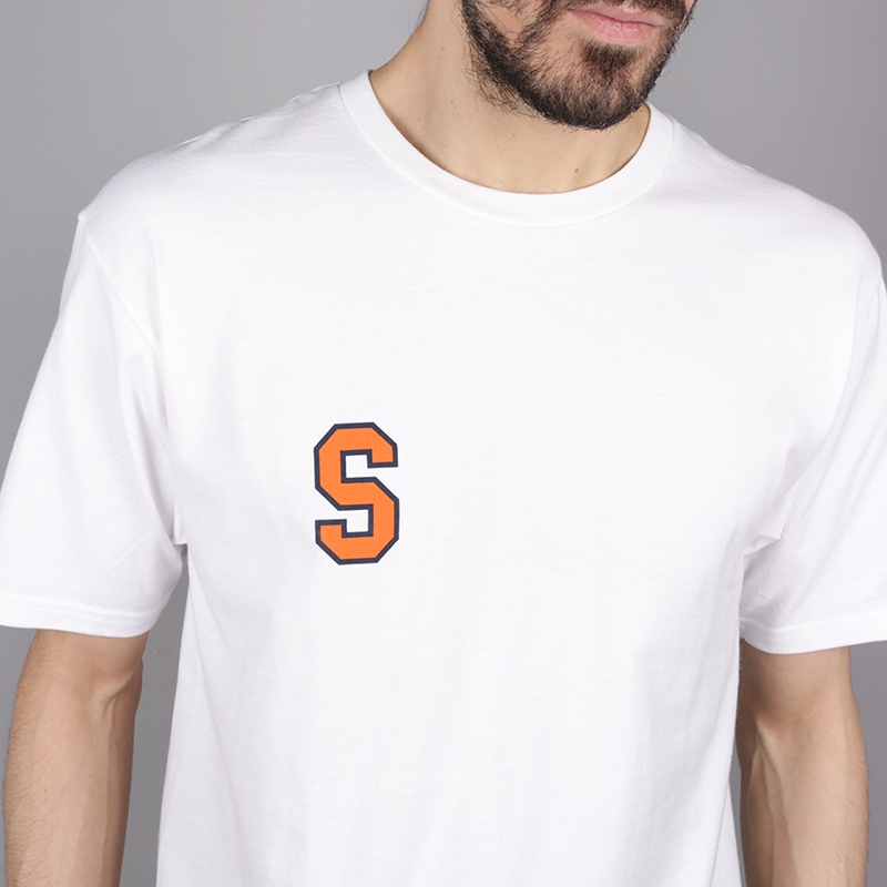 мужская белая футболка Stussy College Arc Tee 1904260-white - цена, описание, фото 3
