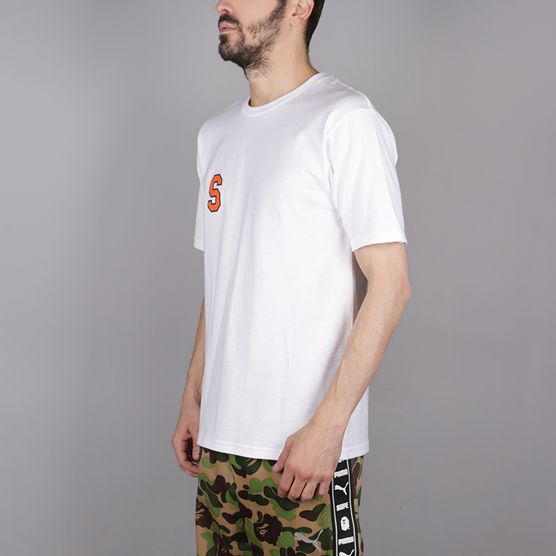 мужская белая футболка Stussy College Arc Tee 1904260-white - цена, описание, фото 2