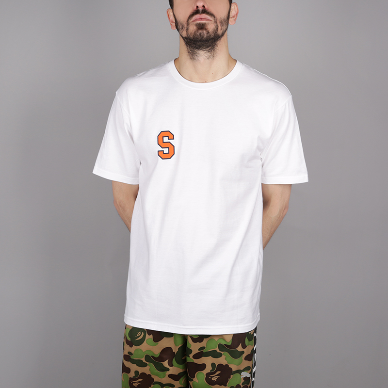 мужская белая футболка Stussy College Arc Tee 1904260-white - цена, описание, фото 1