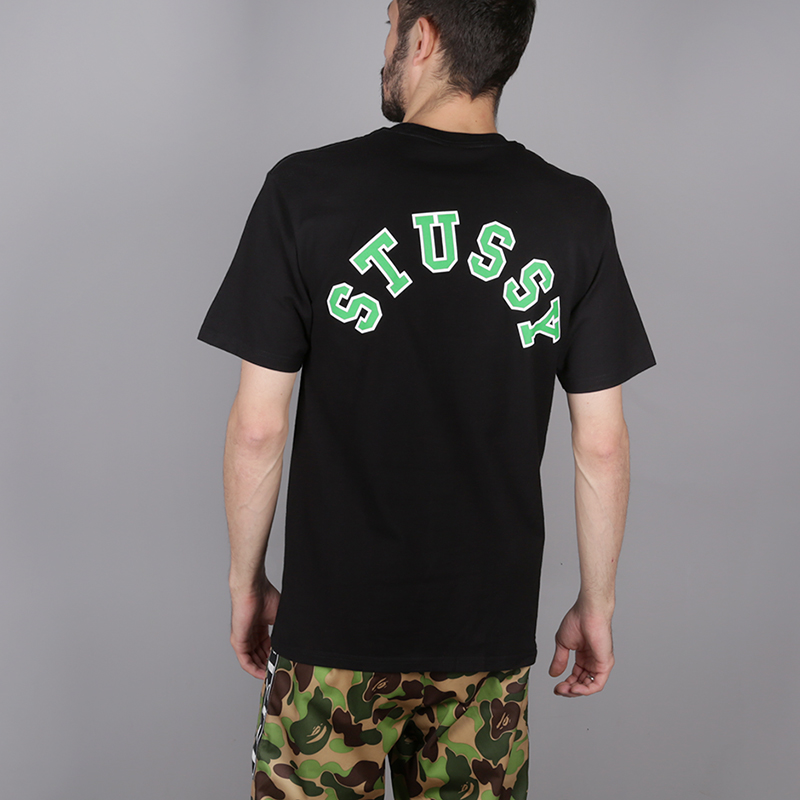 мужская черная футболка Stussy College Arc Tee 1904260-black - цена, описание, фото 4