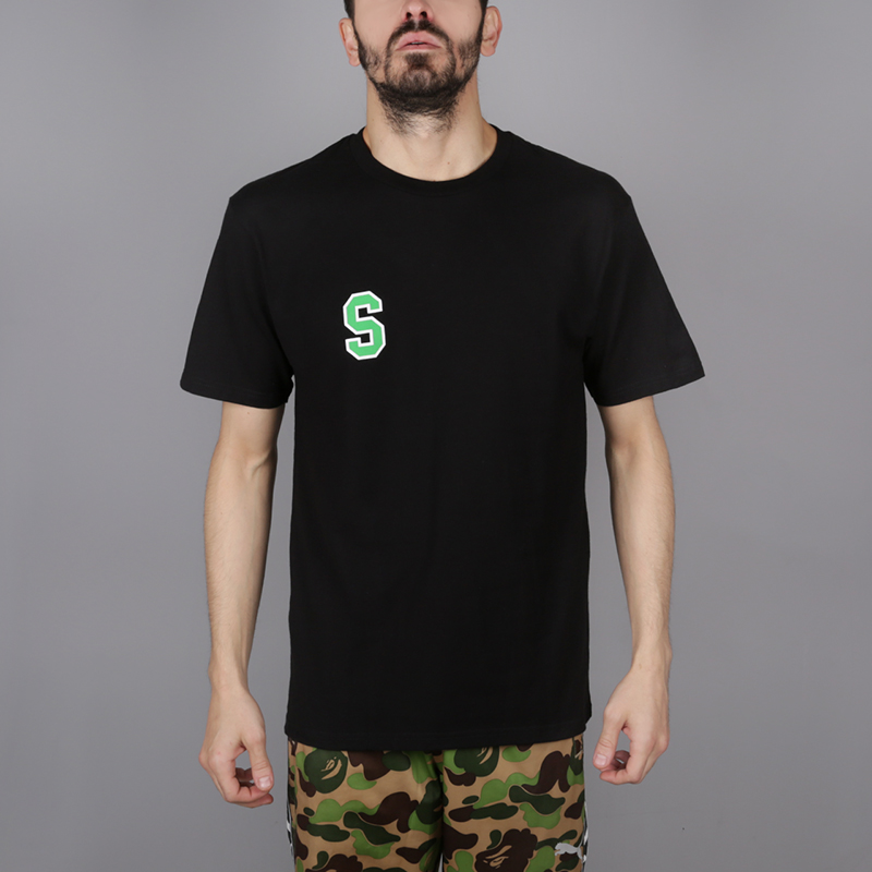 мужская черная футболка Stussy College Arc Tee 1904260-black - цена, описание, фото 1