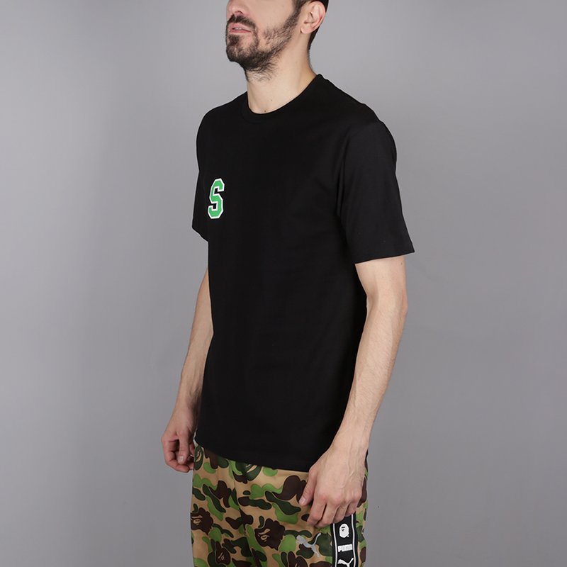 мужская черная футболка Stussy College Arc Tee 1904260-black - цена, описание, фото 3