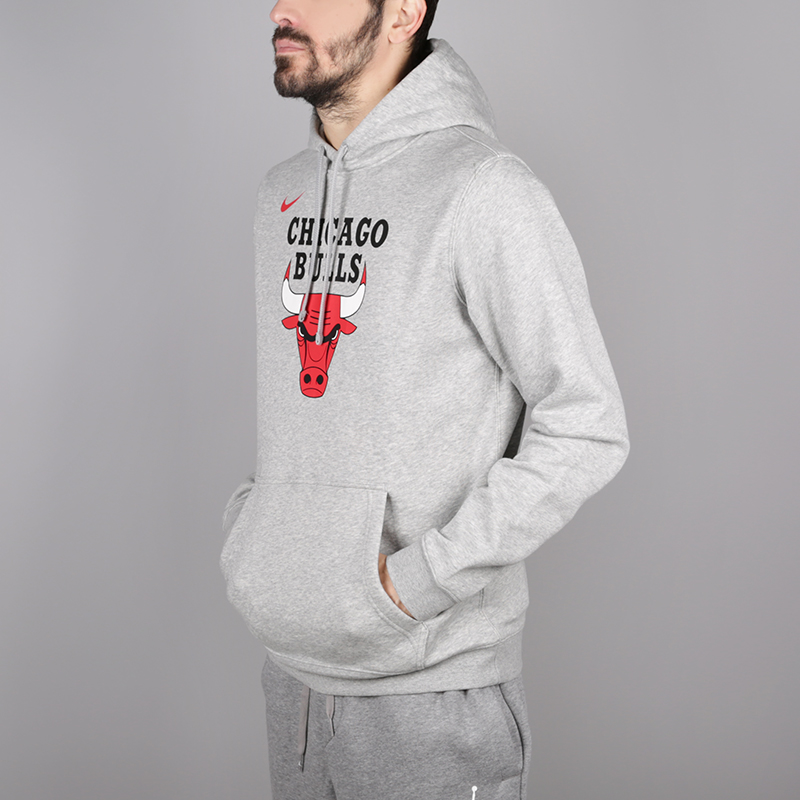 мужская серая толстовка Nike Chicago Bulls Hoodie AA3653-063 - цена, описание, фото 3