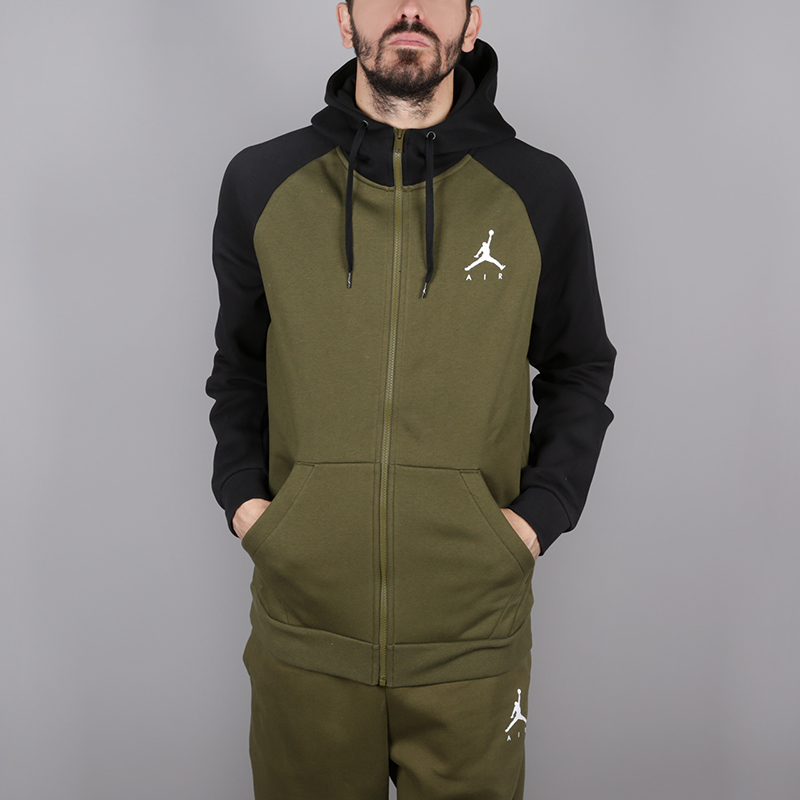 мужская зеленая толстовка Jordan Jumpman Fullzip Fleece 939998-396 - цена, описание, фото 1