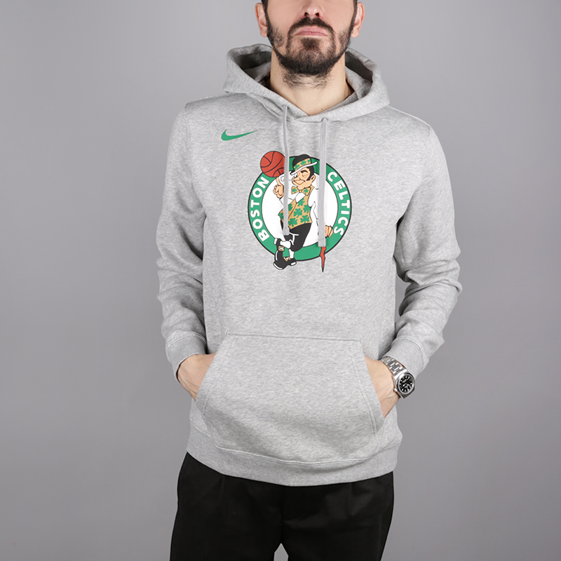 мужская серая толстовка Nike Boston Celtics Logo Hoodie AA3649-063 - цена, описание, фото 1