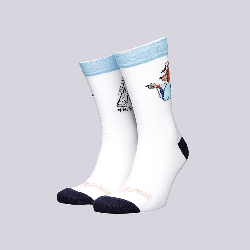 мужские белые носки Запорожец heritage Шарик Шарик-18-бел - цена, описание, фото 1