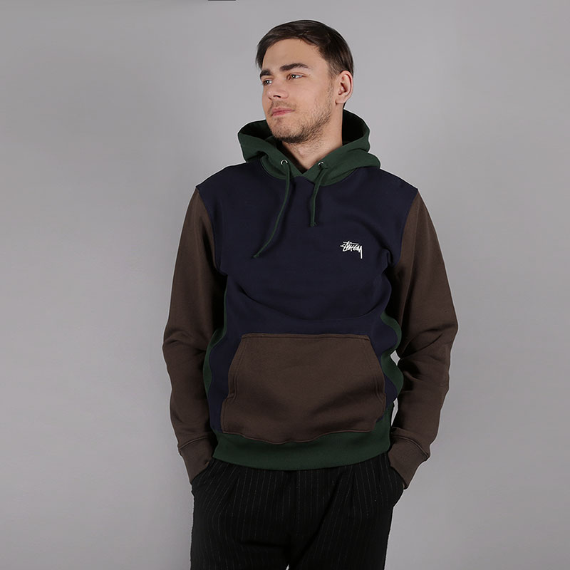 

Толстовка Stussy, Color Blocked Hood, Синий;коричневый;зеленый