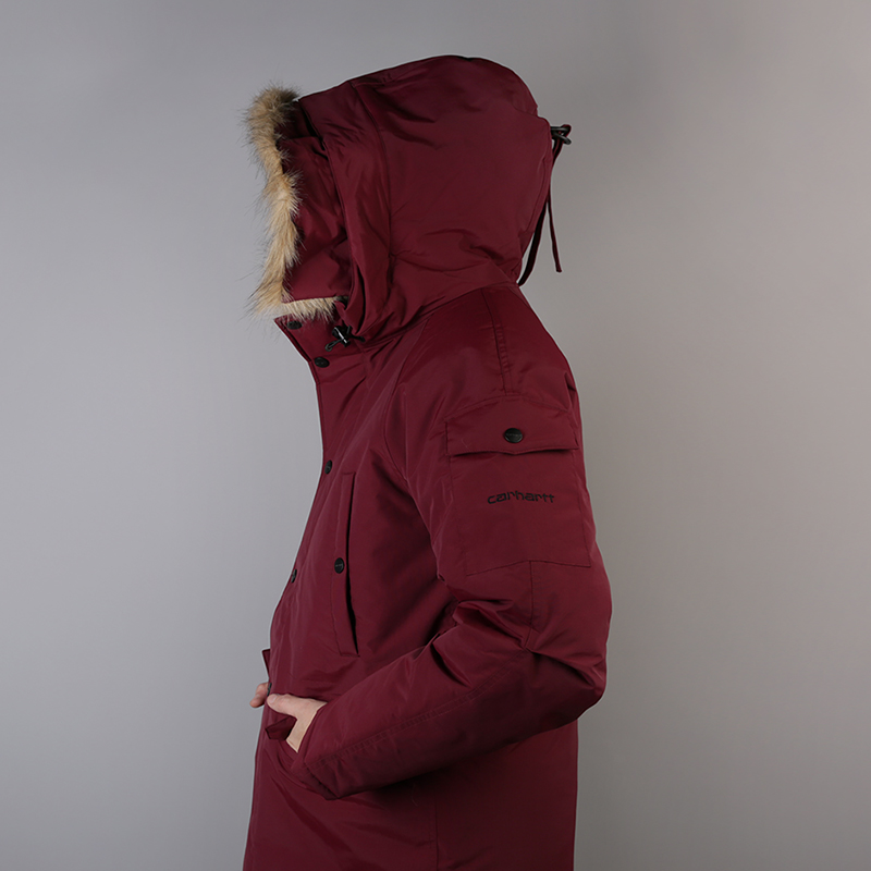 мужская бордовая куртка Carhartt WIP Anchorage Parka I000728-mulberry/blk - цена, описание, фото 4