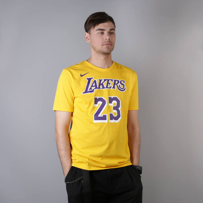 мужская желтая футболка Nike Los Angeles Lakers Lebron AR4887-740 - цена, описание, фото 2