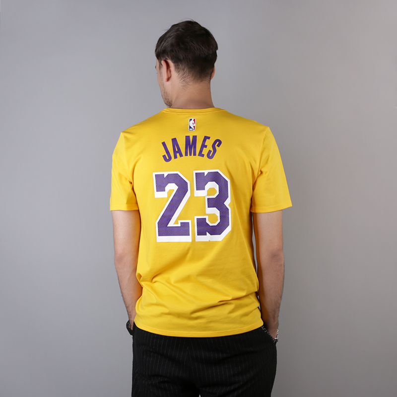 мужская желтая футболка Nike Los Angeles Lakers Lebron AR4887-740 - цена, описание, фото 3