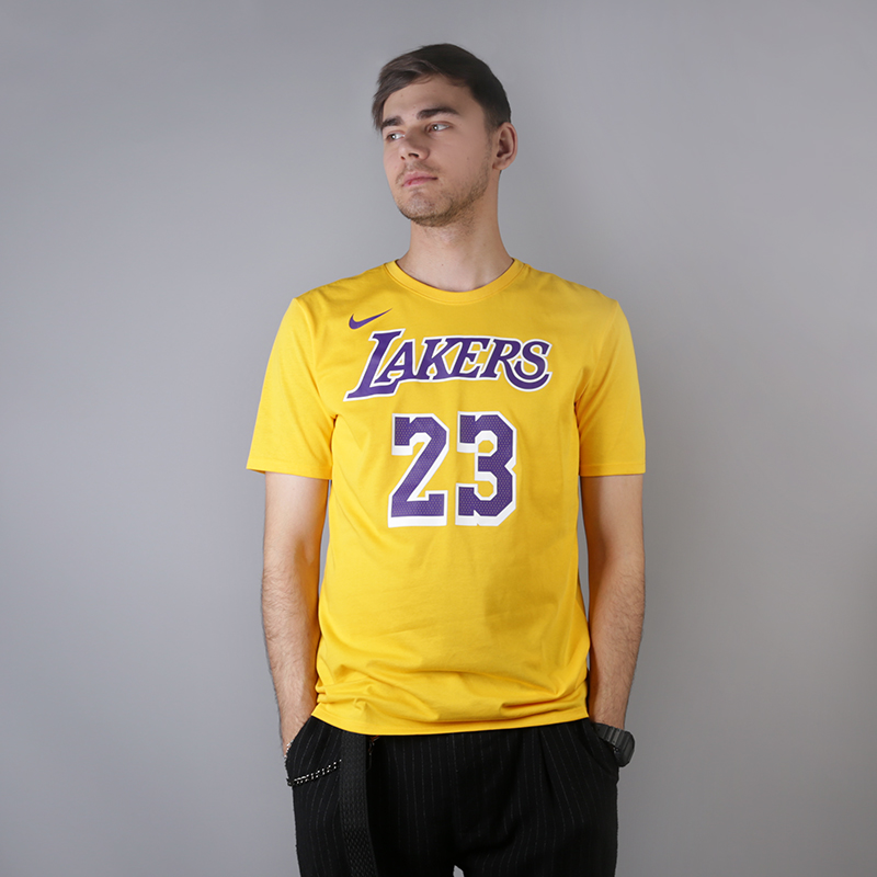 мужская желтая футболка Nike Los Angeles Lakers Lebron AR4887-740 - цена, описание, фото 1