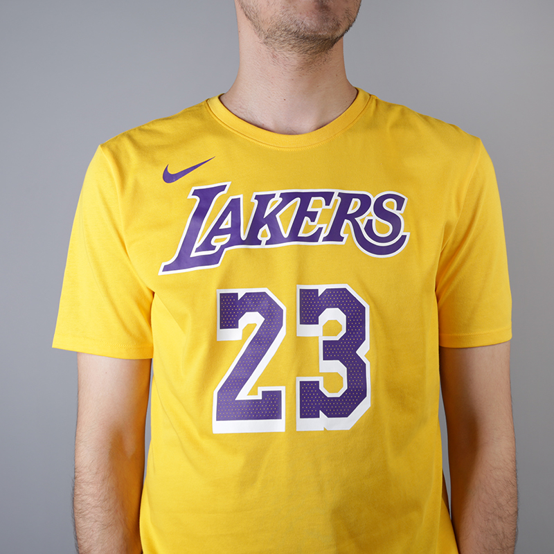 мужская желтая футболка Nike Los Angeles Lakers Lebron AR4887-740 - цена, описание, фото 4