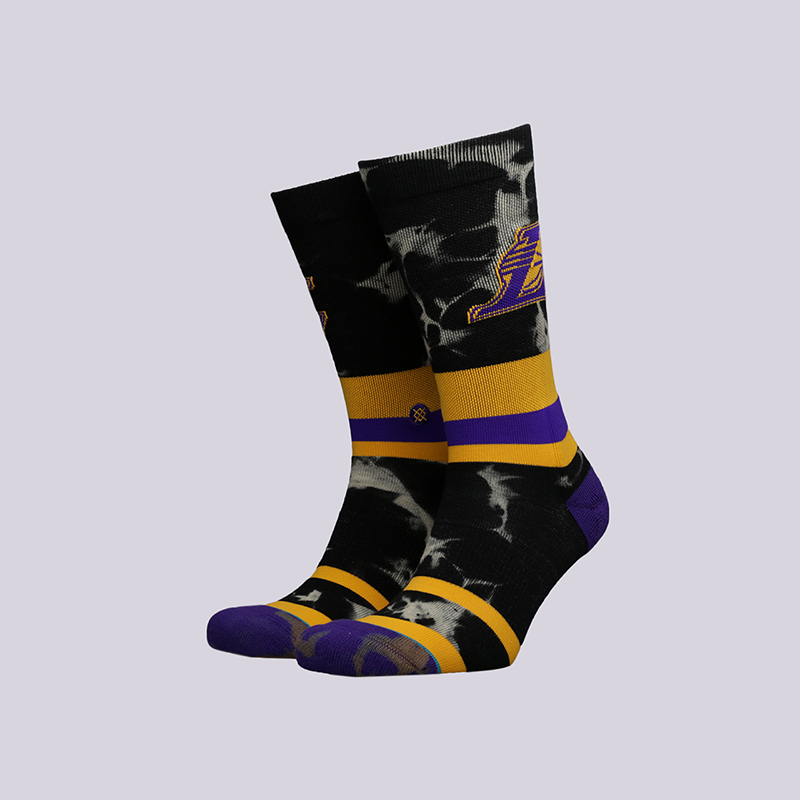 мужские черные носки Stance Lakers Acid Wash M558C18LAK-yellow - цена, описание, фото 1