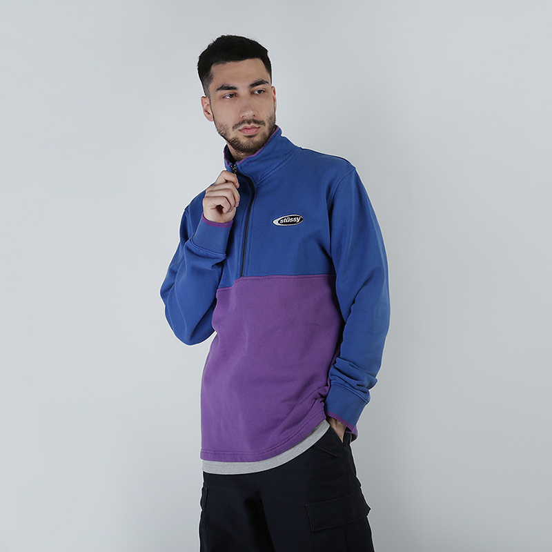 

Толстовка Stussy, Синий;фиолетовый, Two Tone Mock Neck
