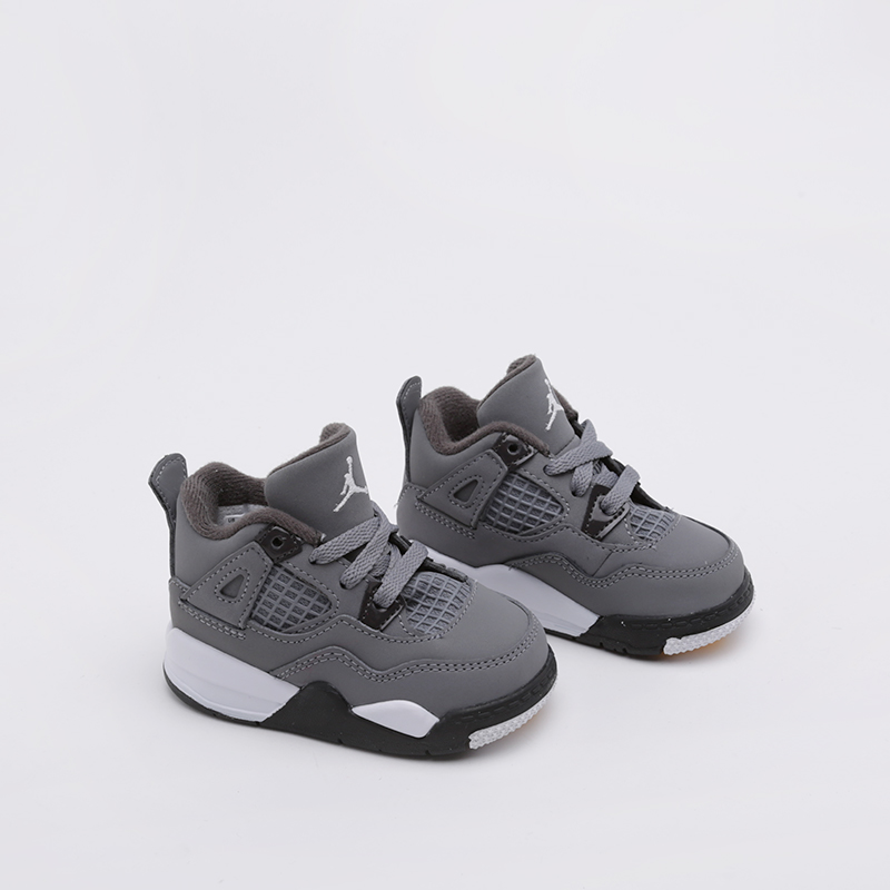 детские серые кроссовки Jordan 4 Retro (TD) BQ7670-007 - цена, описание, фото 1