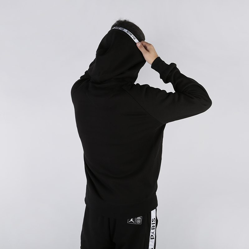 мужская черная толстовка Jordan PSG Fleece Hoodie BQ8346-010 - цена, описание, фото 2
