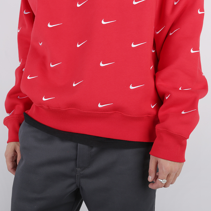 мужская красная толстовка Nike NRG Crew Swoosh Stripe All CD6377-657 - цена, описание, фото 4