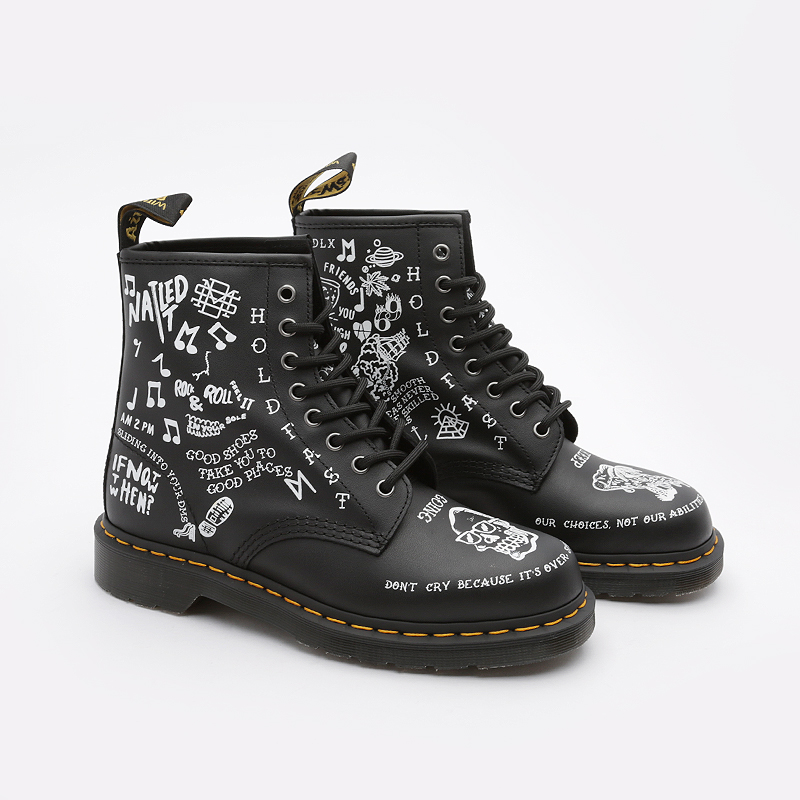

Ботинки Dr. Martens, Черный, Scribble Backhand
